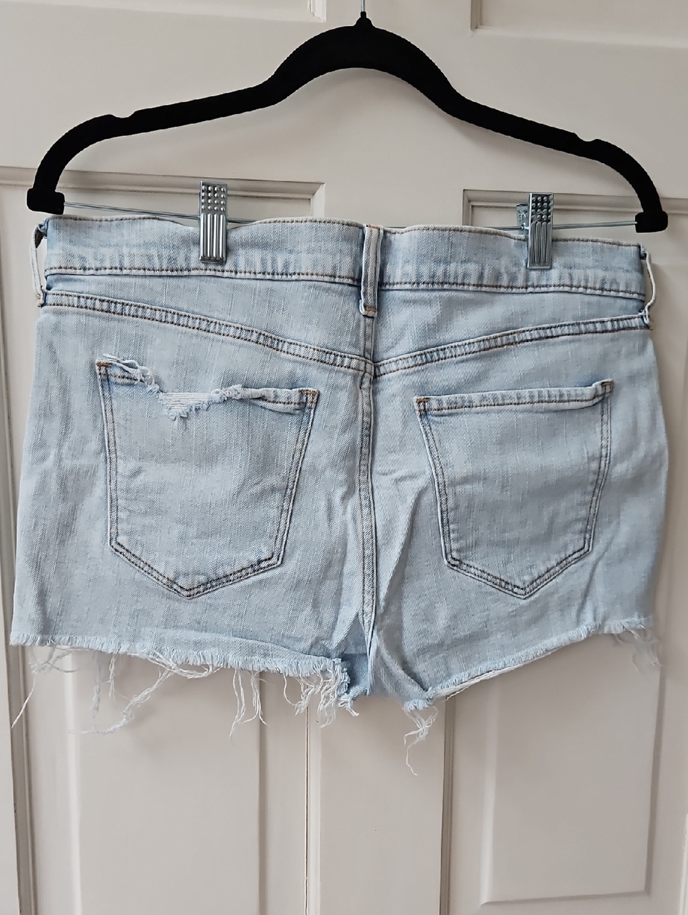 Light Wash Distressed Denim Shorts - Picture 3 of 3
